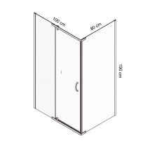 Cabina de dus Mediterraneo, Catania 100x80, cu usa batanta si perete lateral fix